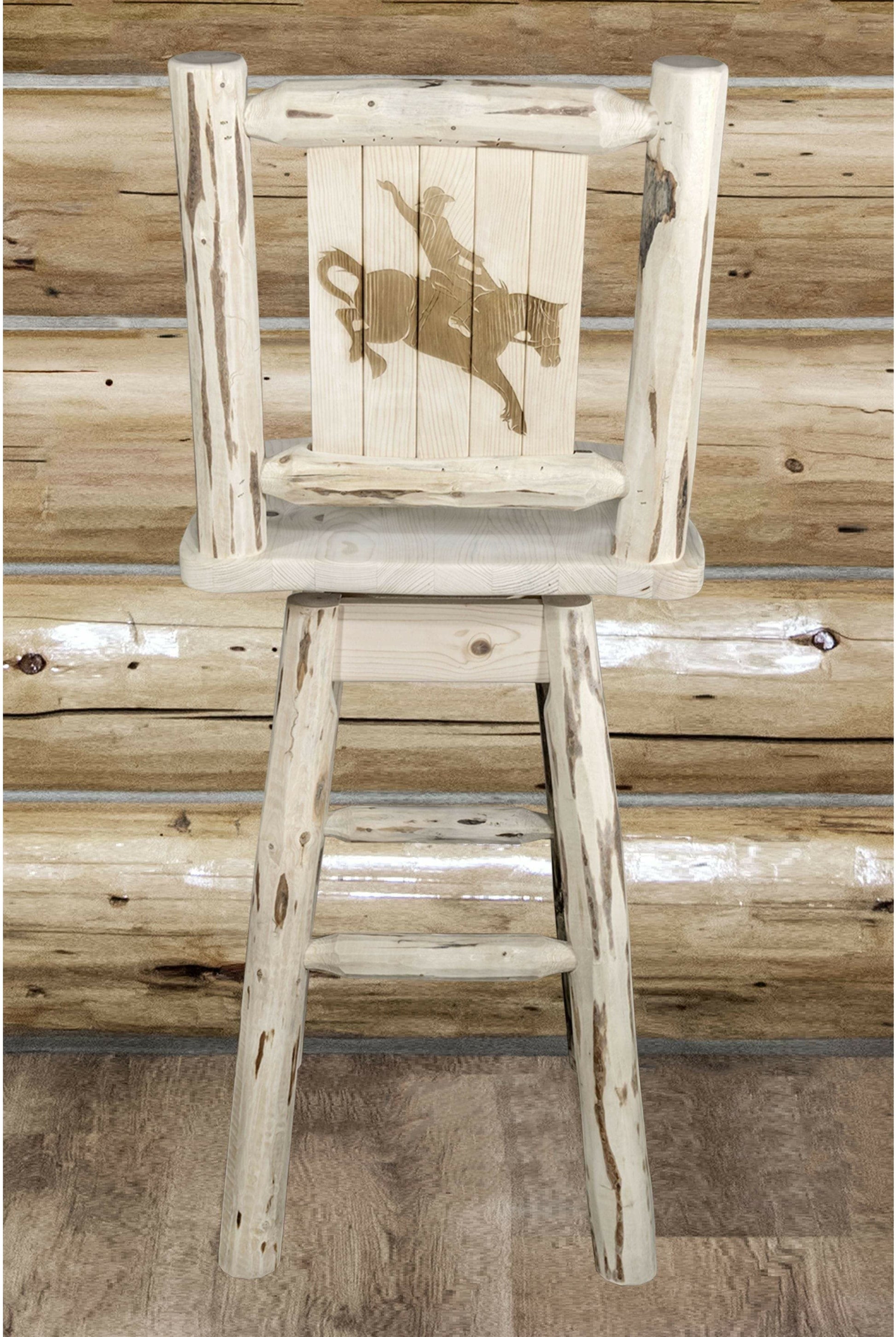 Montana Woodworks Montana Kollektion Counter Height Barshocker mit Rücken & Swivel und Laser Gravur - Bereit zum Abschluss