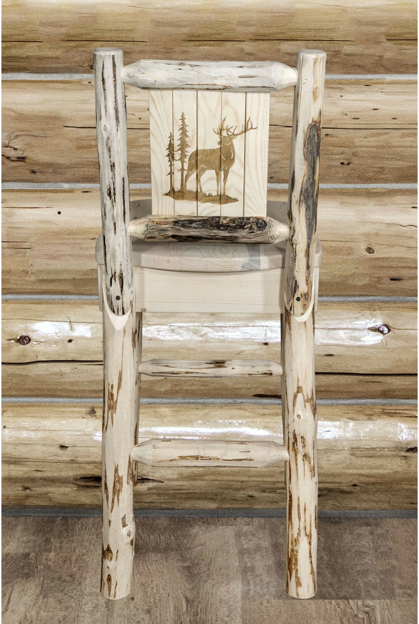 Montana Woodworks Montana Kollektion Counter Height Barshocker mit Lasergravur Design - Bereit zum Abschluss