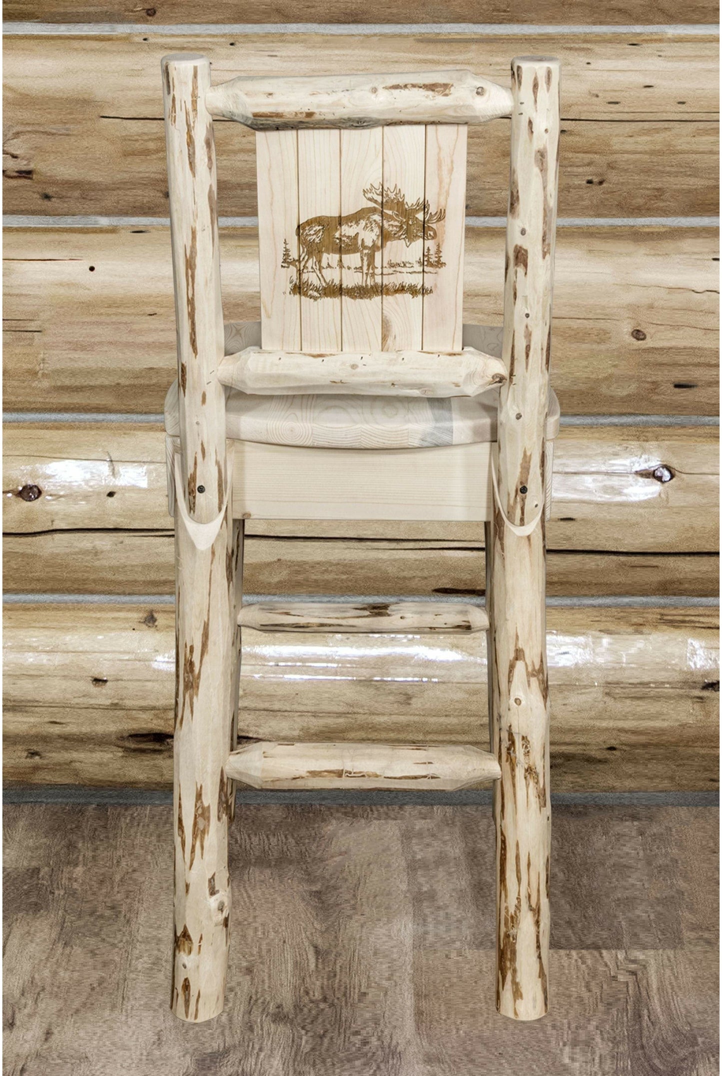 Montana Woodworks Montana Kollektion Counter Height Barshocker mit Lasergravur Design - Bereit zum Abschluss