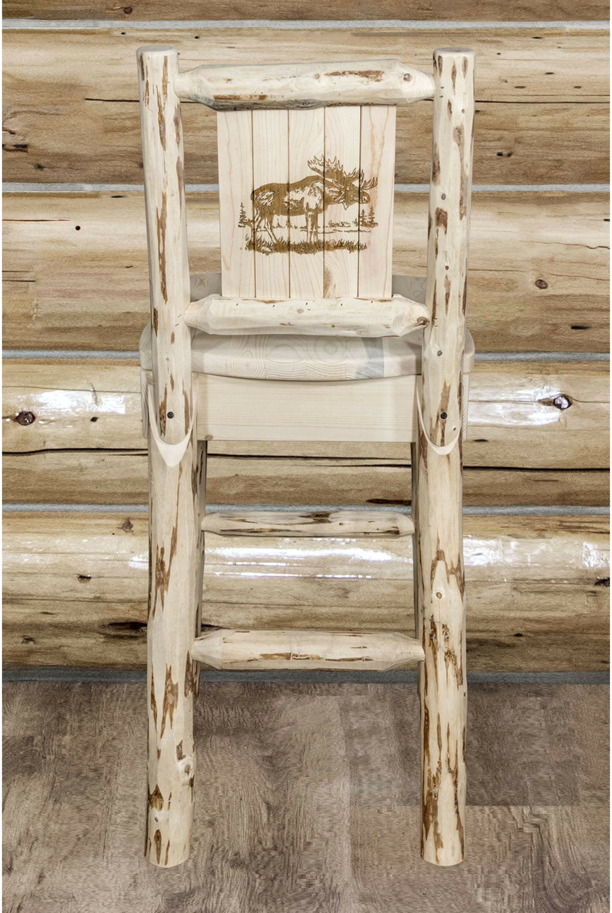 Montana Woodworks Montana Kollektion Counter Height Barshocker mit Lasergravur Design - Bereit zum Abschluss