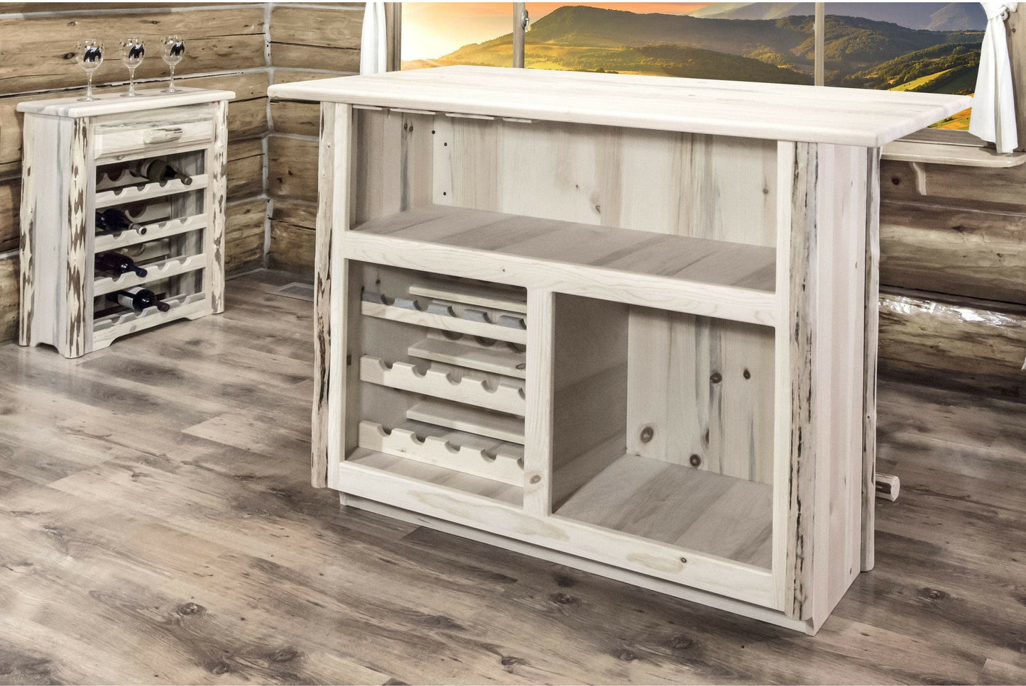Montana Woodworks Montana Kollektion Deluxe Bar mit Fußschiene