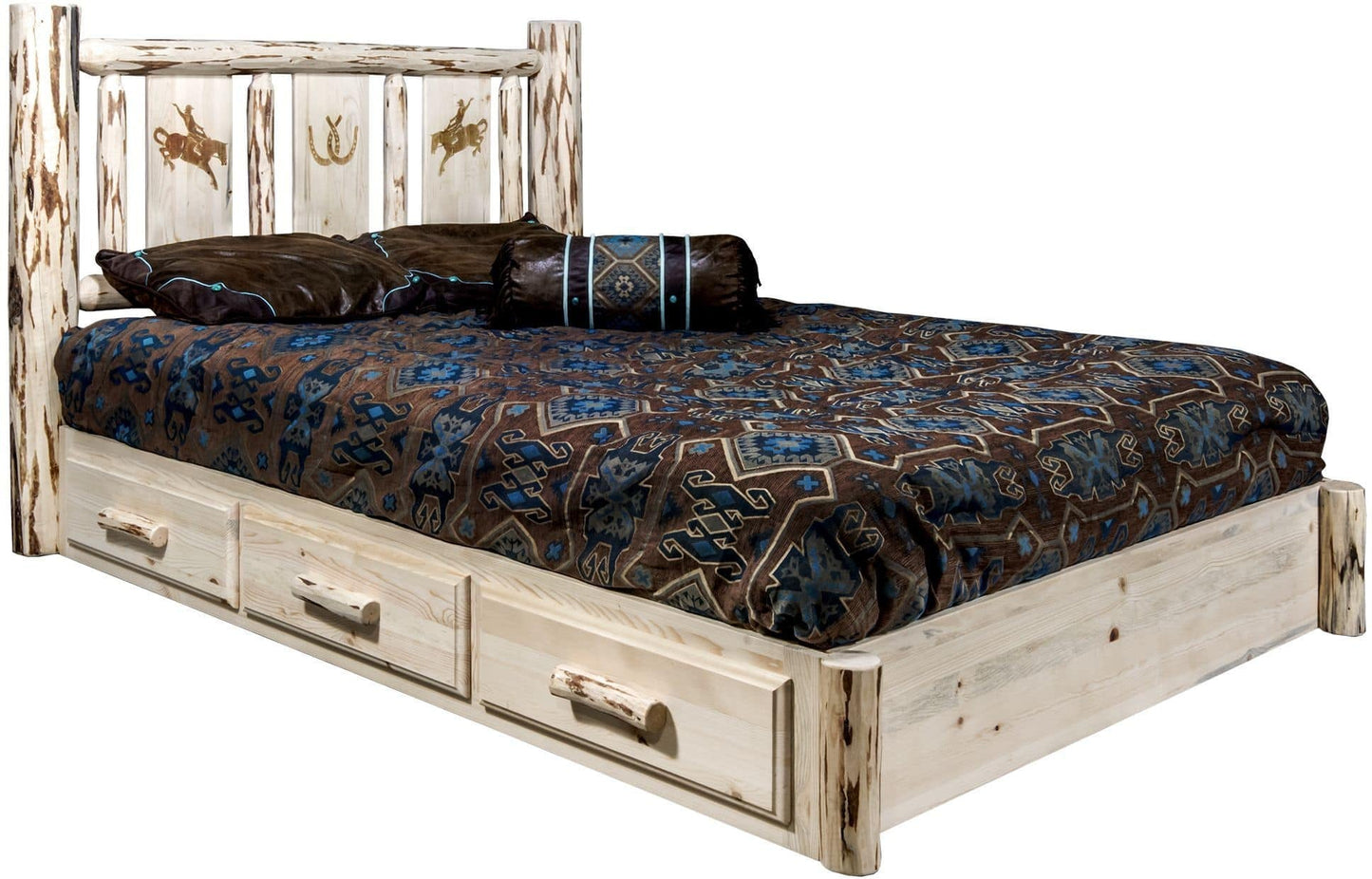 Montana Woodworks Montana Kollektion King Lagerplattform mit Lasergravur-Design - Bereit zum Abschluss
