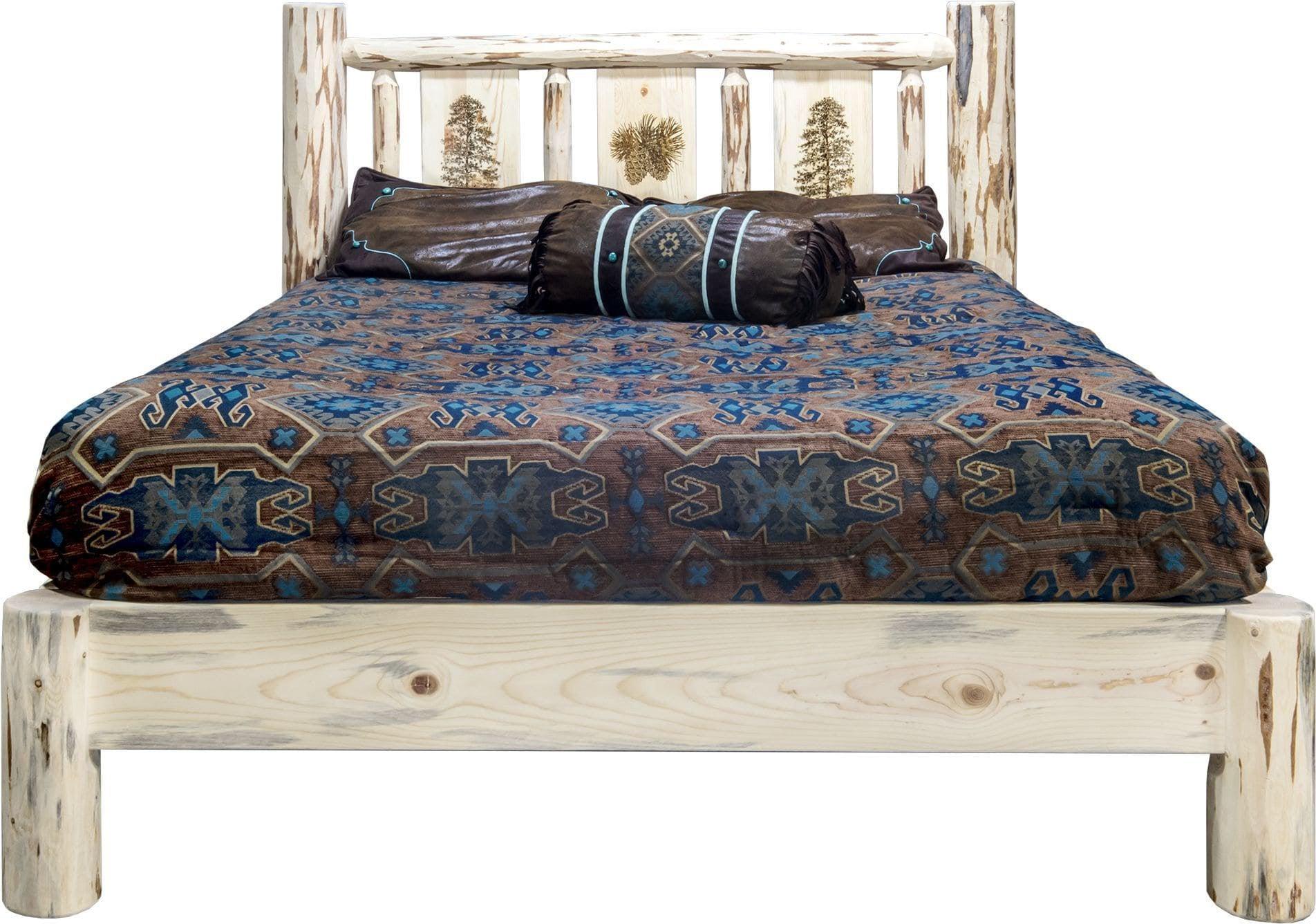 Montana Woodworks Montana Kollektion Queen Platform Bett mit Lasergravur - Bereit zum Abschluss