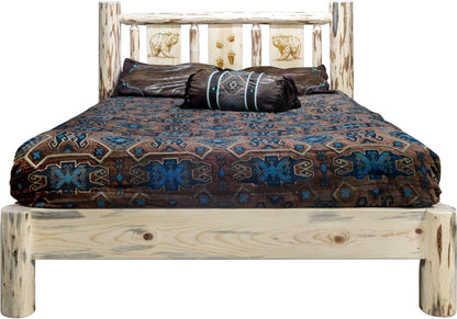 Montana Woodworks Montana Kollektion Queen Platform Bett mit Lasergravur - Bereit zum Abschluss