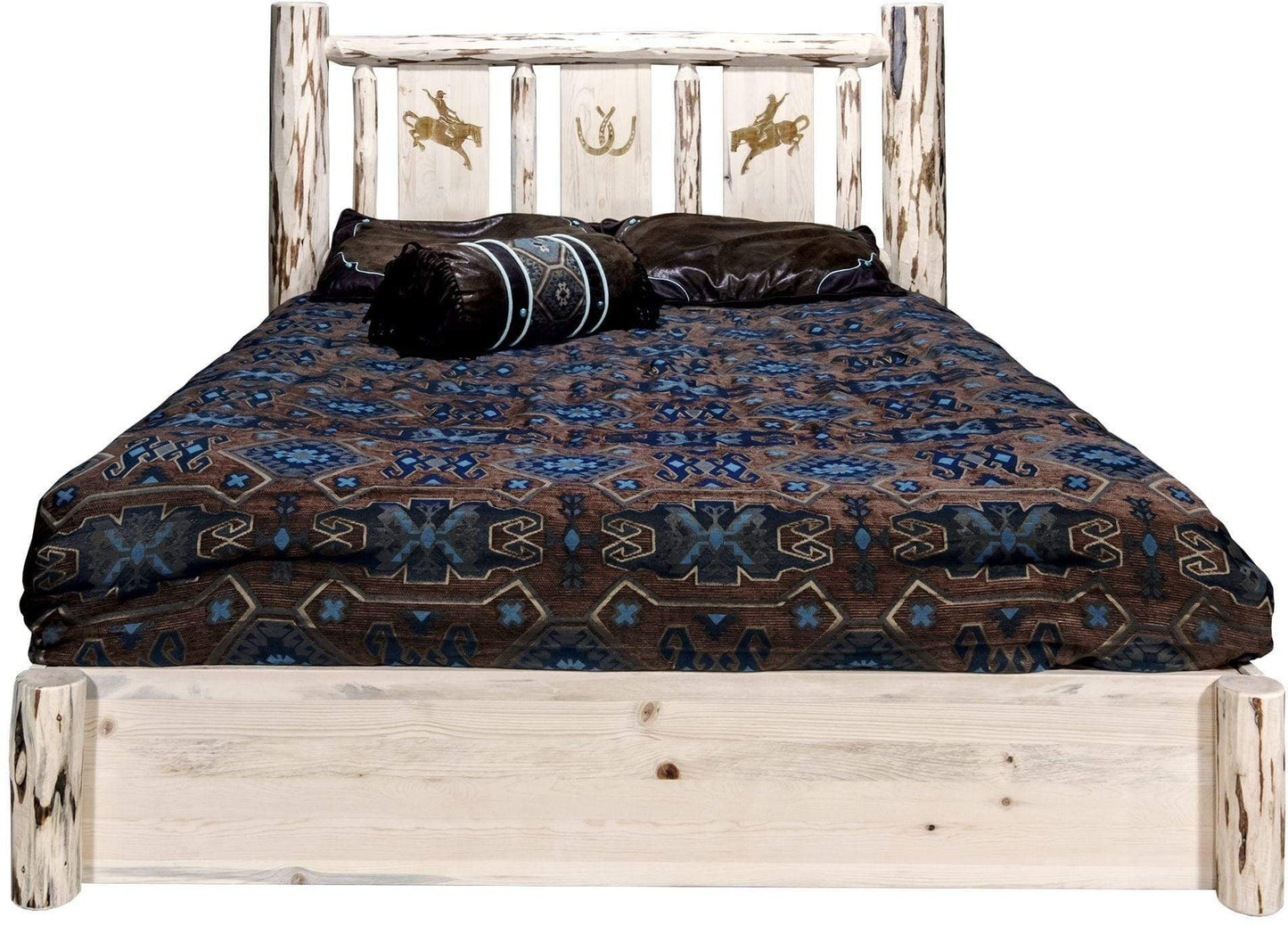 Montana Woodworks Montana Kollektion Queen Storage Platform Bett mit Lasergravur - Klare Lacquer Finish