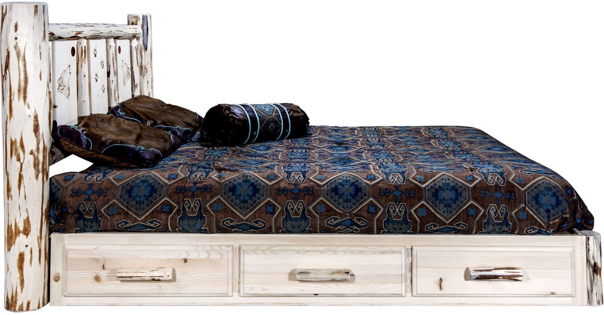 Montana Woodworks Montana Kollektion Queen Storage Platform Bett mit Lasergravur - Bereit zum Abschluss