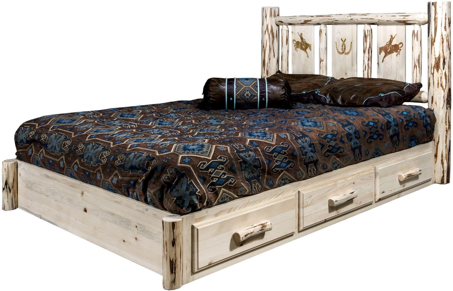 Montana Woodworks Montana Kollektion Queen Storage Platform Bett mit Lasergravur - Bereit zum Abschluss
