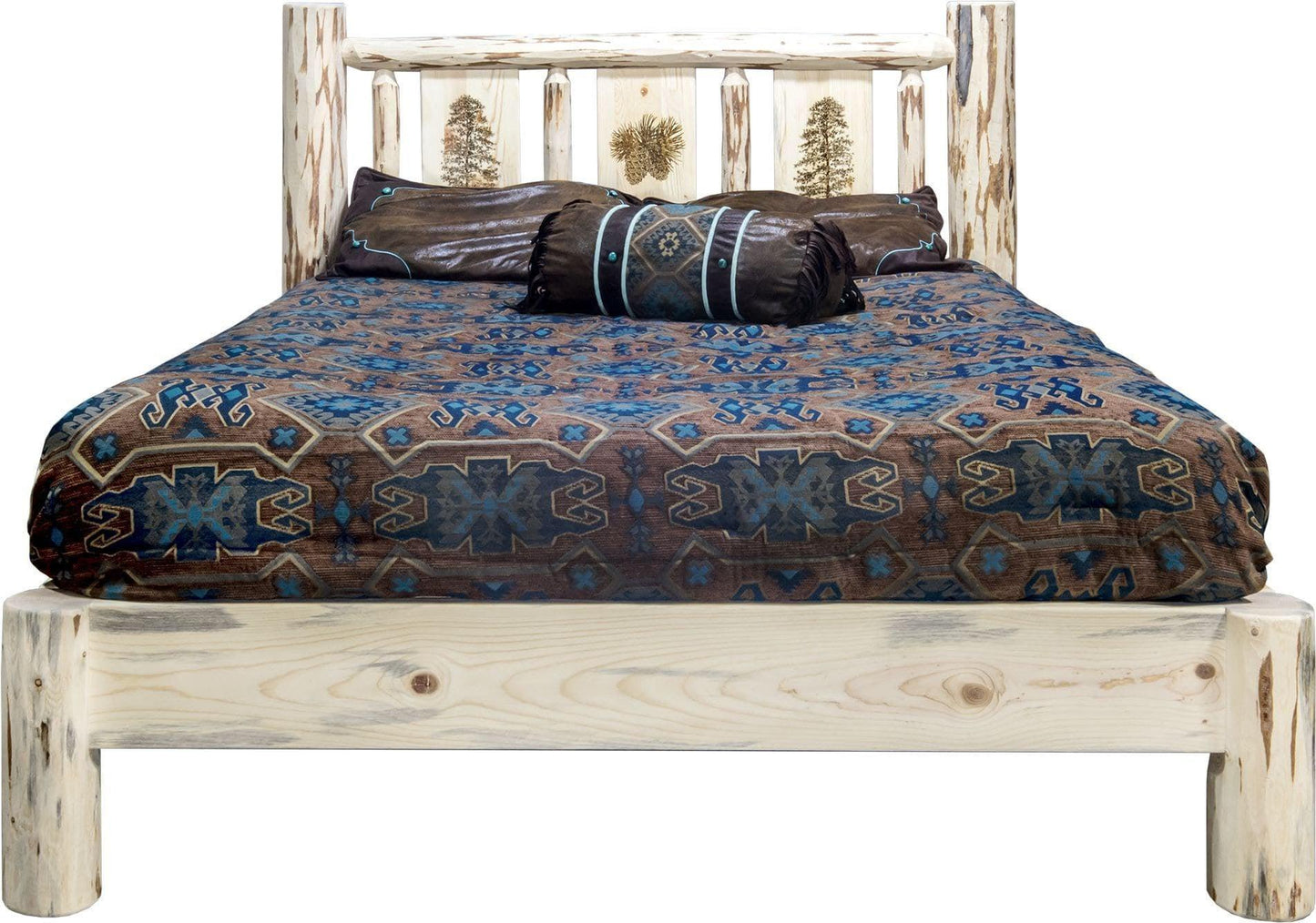Montana Woodworks Montana Kollektion Doppelbett mit Lasergravur - Klares Lack Finish