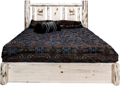 Montana Woodworks Montana Kollektion Twin Storage Platform Bett mit Lasergravur Design - Bereit zum Abschluss