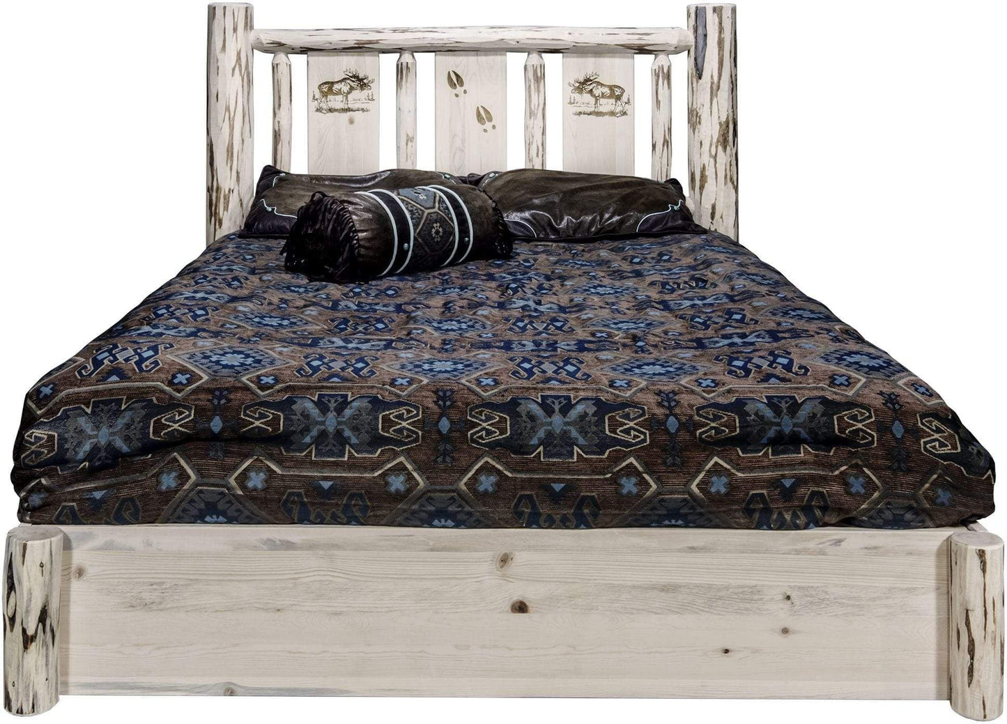 Montana Woodworks Montana Kollektion Twin Storage Platform Bett mit Lasergravur Design - Bereit zum Abschluss