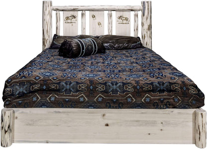Montana Woodworks Montana Kollektion Twin Storage Platform Bett mit Lasergravur Design - Bereit zum Abschluss
