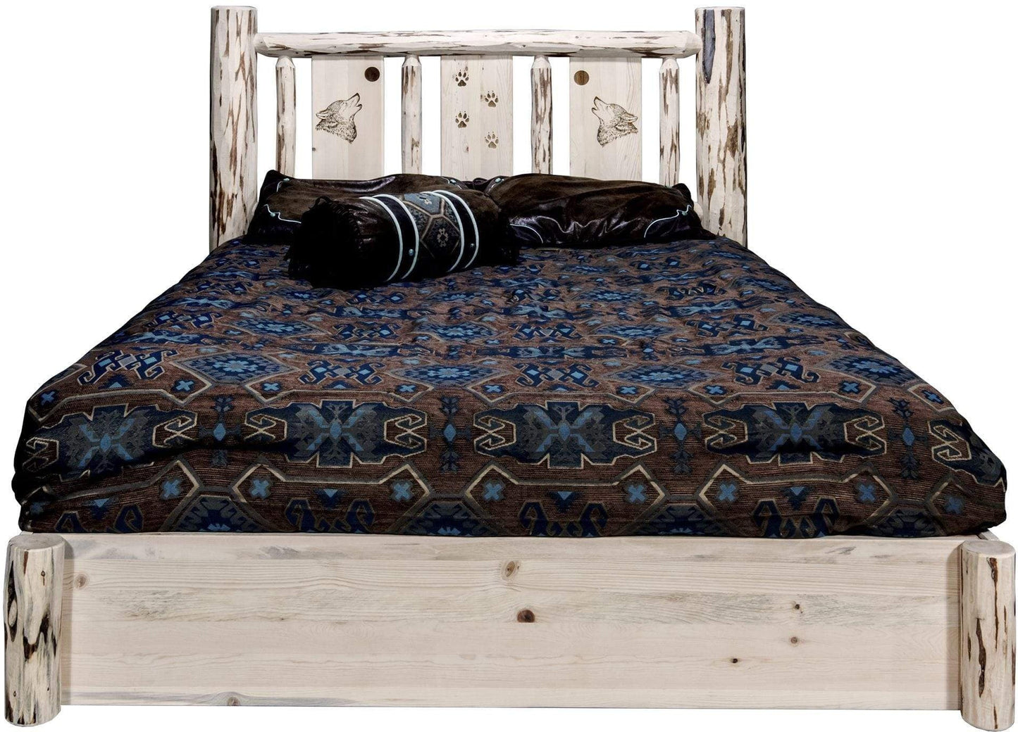 Montana Woodworks Montana Kollektion Twin Storage Platform Bett mit Lasergravur Design - Bereit zum Abschluss
