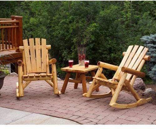Moon Valley Rustic Cedar Log 25-Zoll-Outdoor-Endtisch