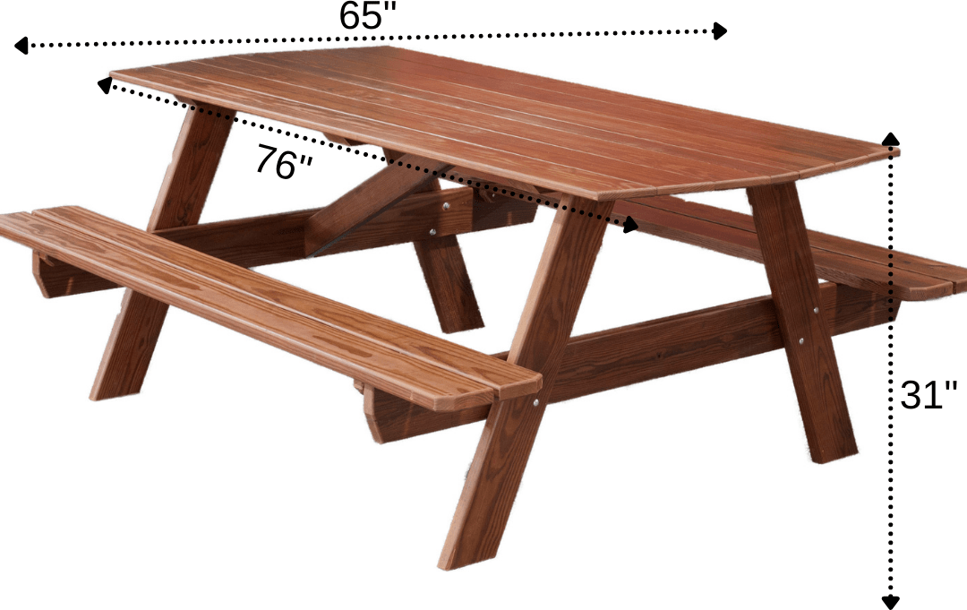 Natur Rasen & Patio 6' Holz Picknicktisch