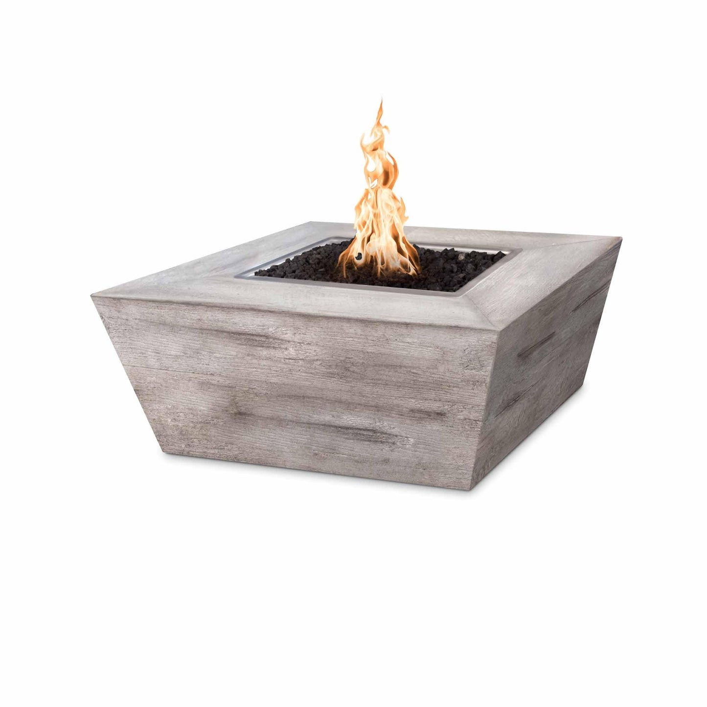 DIE OUTDOOR PLUS Plymouth Wood Grain Square Fire Pit