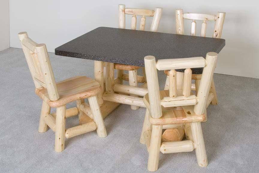 Viking Log Formica Trestle Esstisch