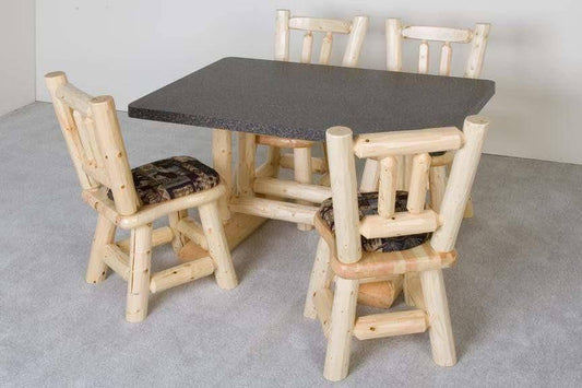 Viking Log Formica Trestle Esstisch