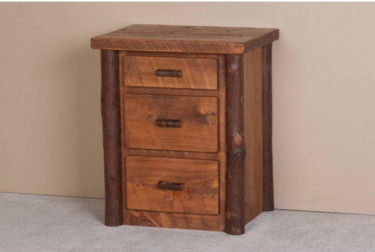 Viking Log Sawtooth Hickory Drei-Zeichner-Nachttisch