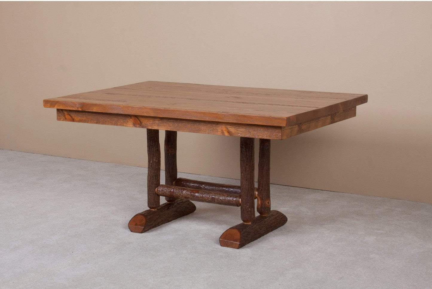 Viking Log Sawtooth Hickory Trestle Esstisch