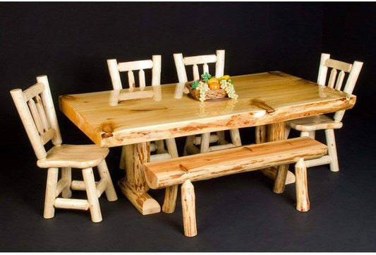 Viking Log Slab Tisch mit flüssigem Glas